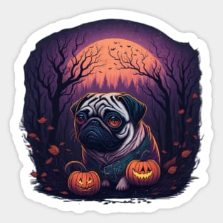 Halloween pug Sticker